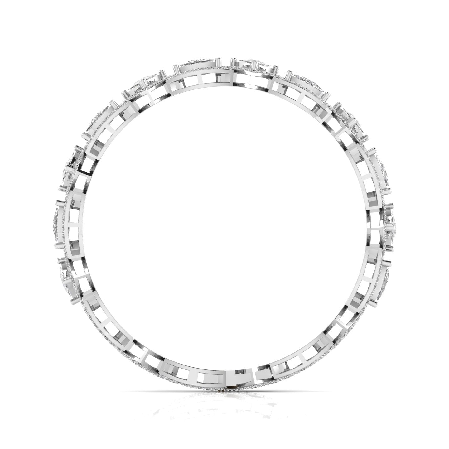 7.2 Carat Trillion Shape Diamonds & Round Cut Side Diamonds Bracelet