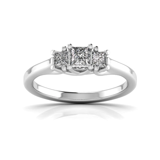 Trellis Design Three Diamonds Ring