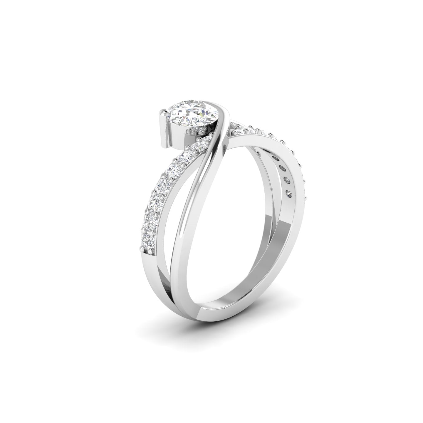 Elegant Solitaire Diamond Ring with Twisted Band