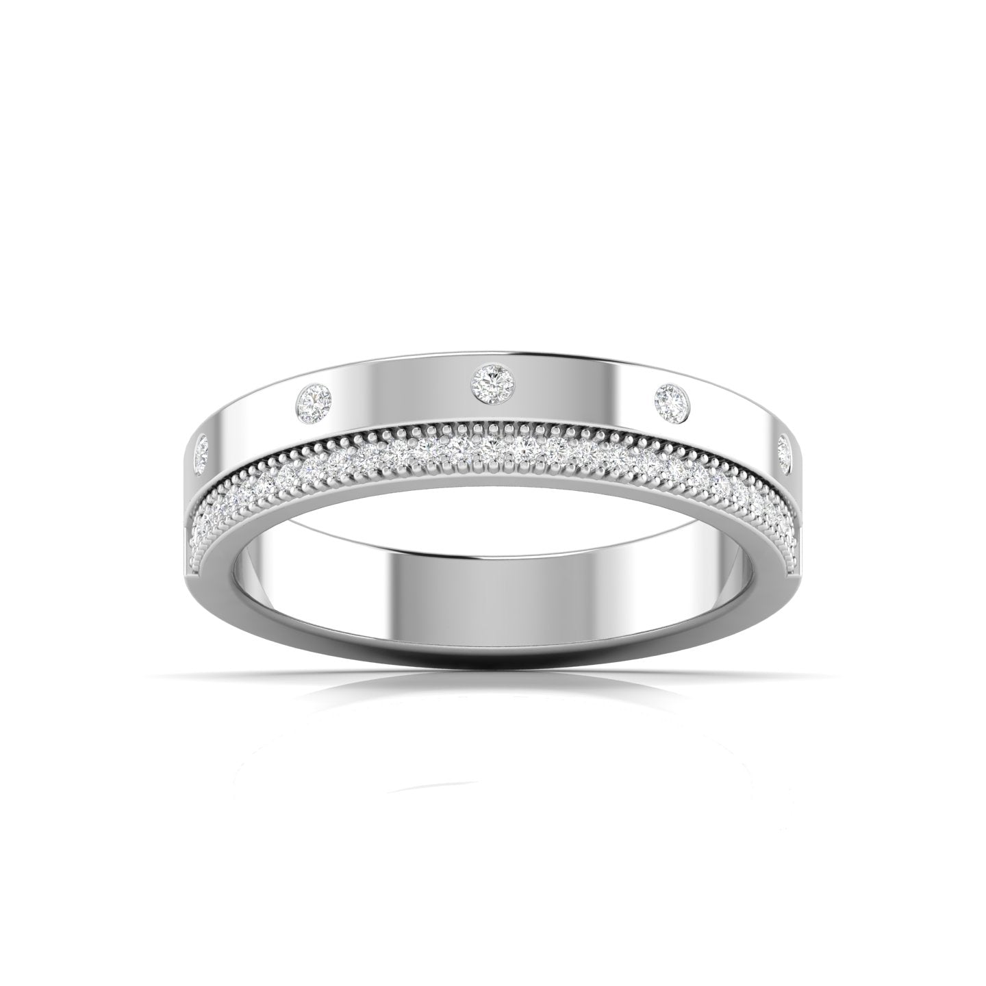 Round Diamonds Basel Setting Eternal Ring