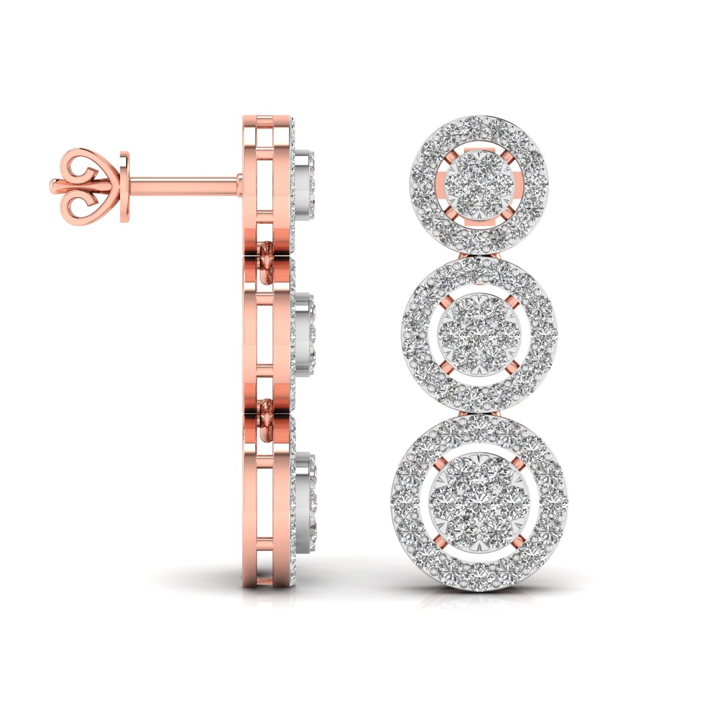 Round Cut Diamonds Drop Earring