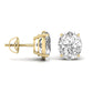 1.5 Carats Each Oval Shape Solitaire Diamond 4-Prong Setting Studs Earring