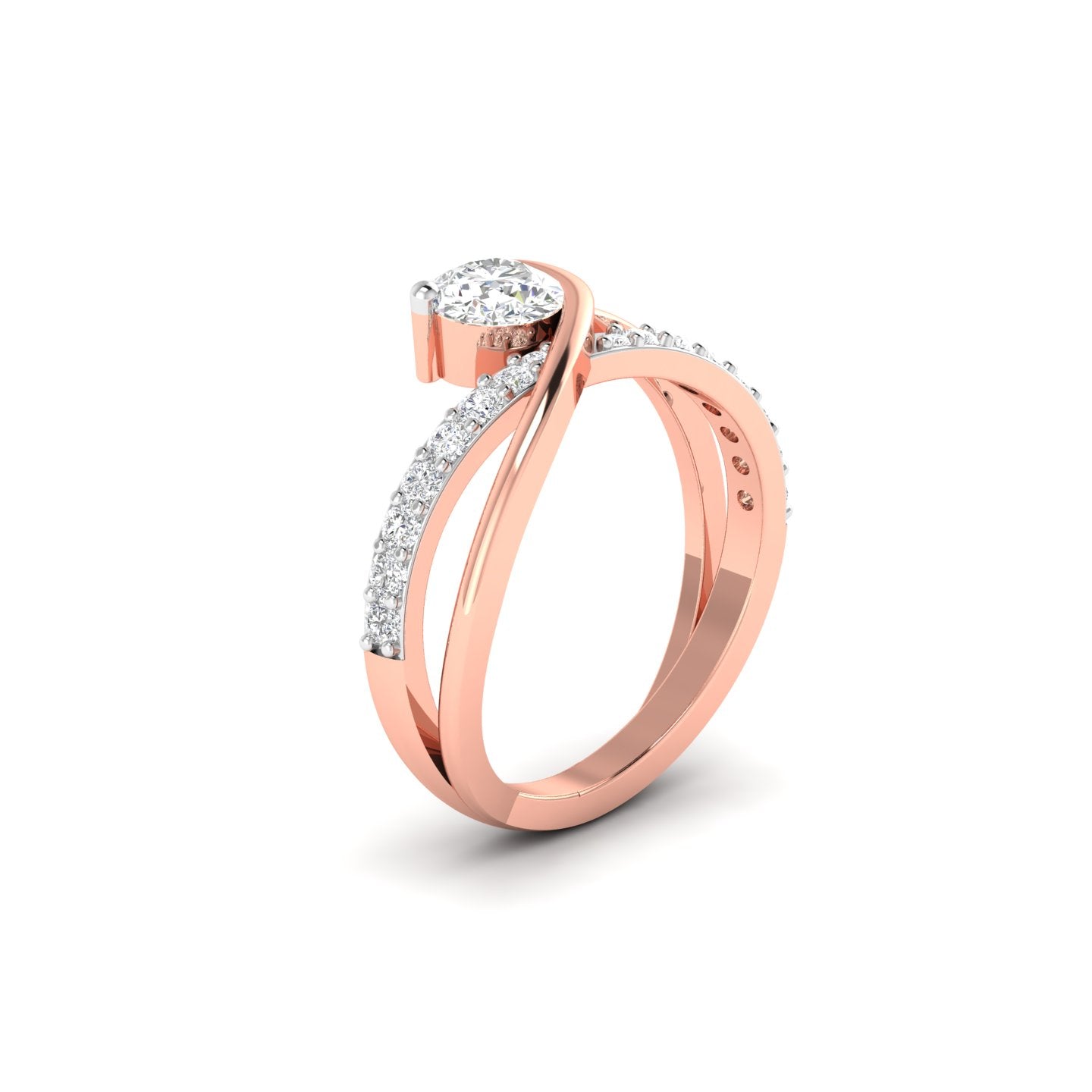 Elegant Solitaire Diamond Ring with Twisted Band