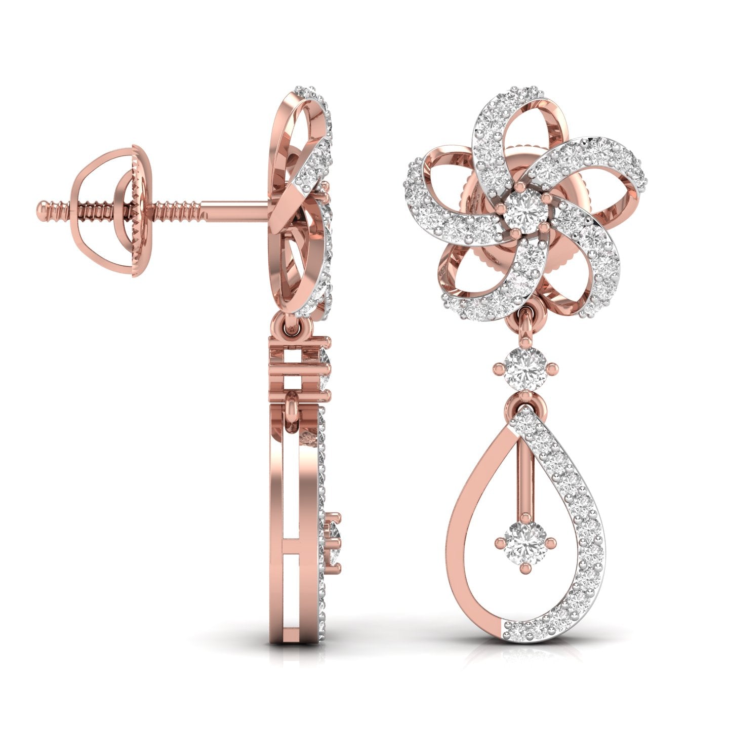 Round Cut Diamonds Dangler Earring