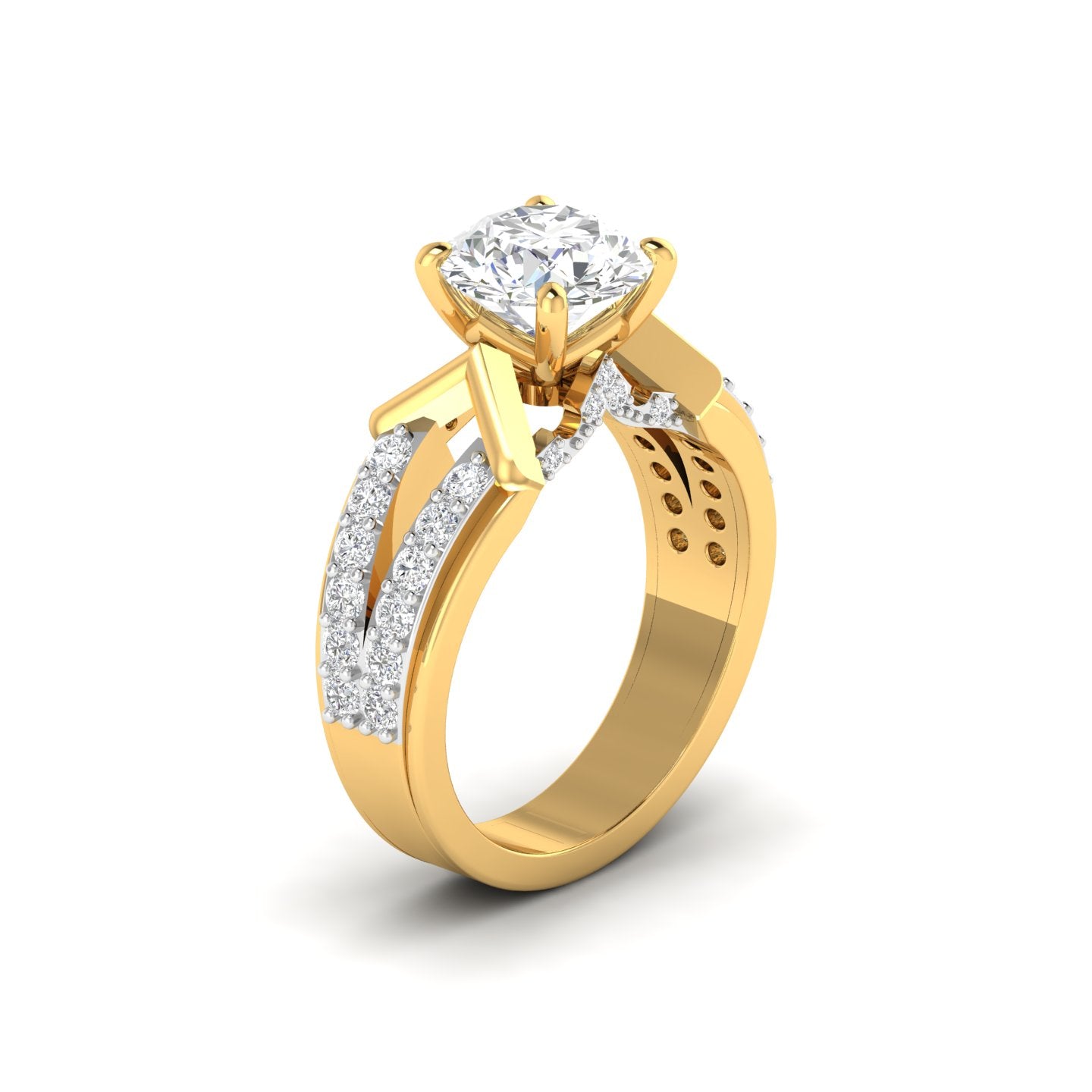 Unique Double Band Diamond Ring for Engagement