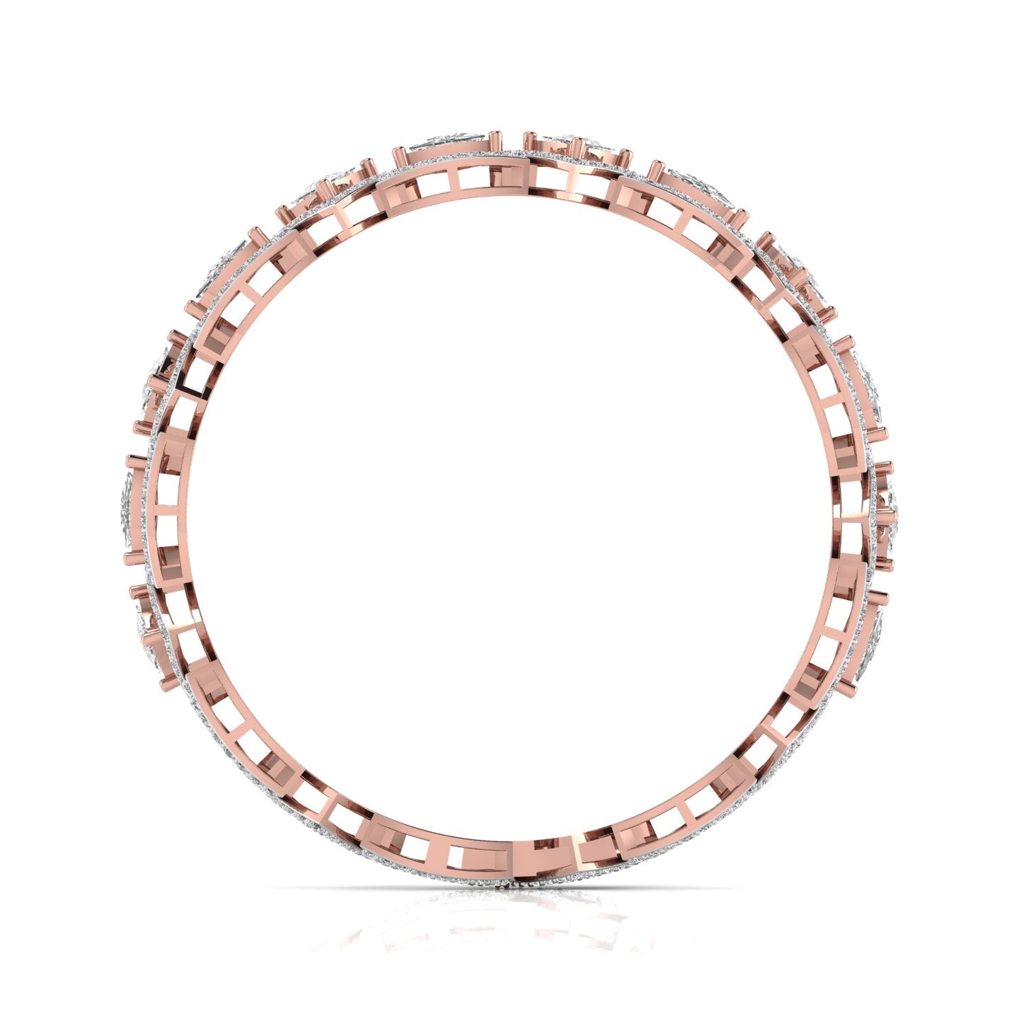 7.2 Carat Trillion Shape Diamonds & Round Cut Side Diamonds Bracelet