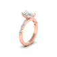 Modern Oval Diamond Ring with Marquise Accents