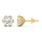 4 Carats Each Round Diamonds 6-prongs Setting Studs Earrings