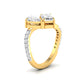 Pear & Emerald Cut Solitaire Diamonds Twisted Ring