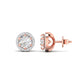 1 Carat Each Round Diamonds Halo Studs Earring