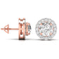 3.5 Carat Each Round Solitaire Diamonds Halo Stud Earring