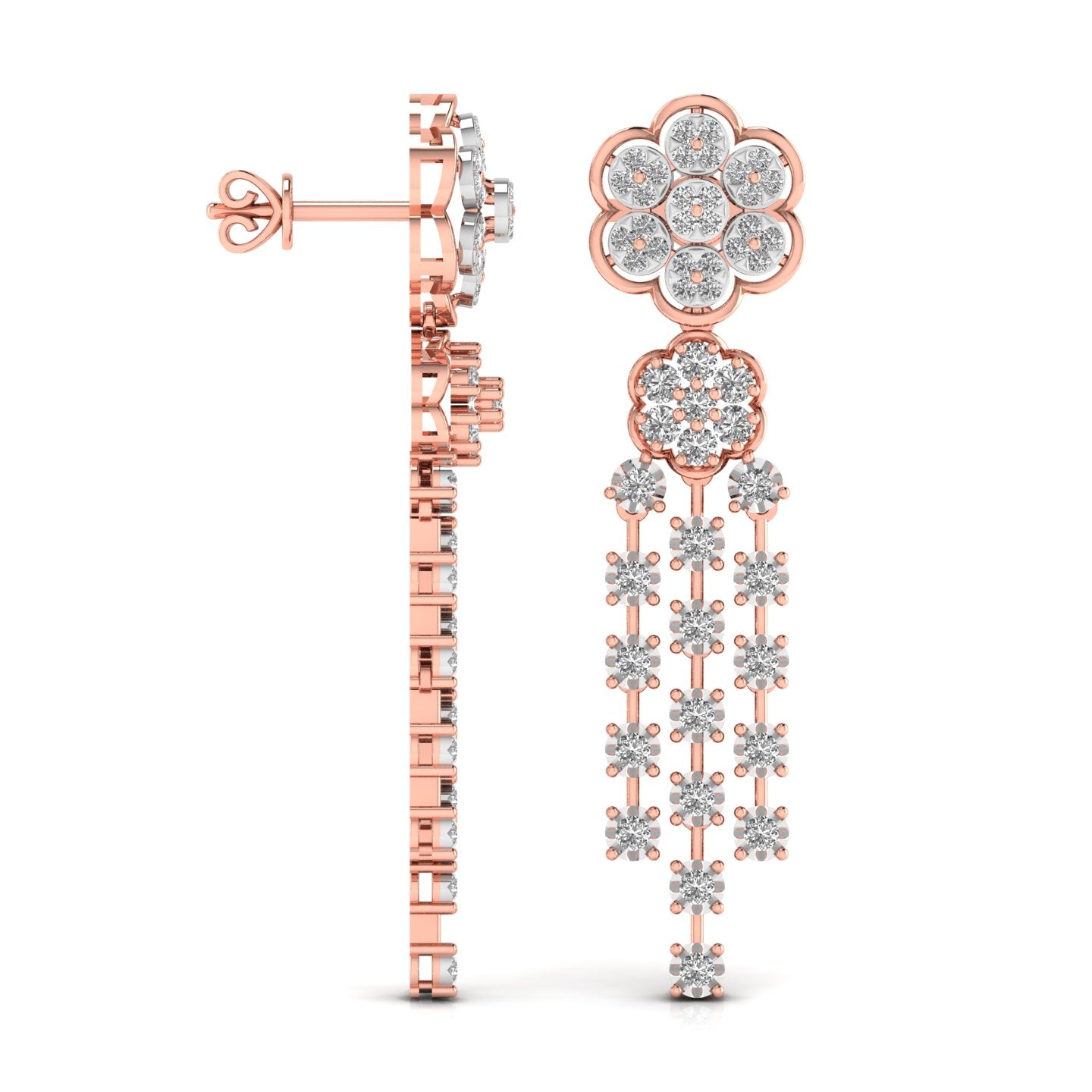 Round Cut Diamonds Dangler Earring