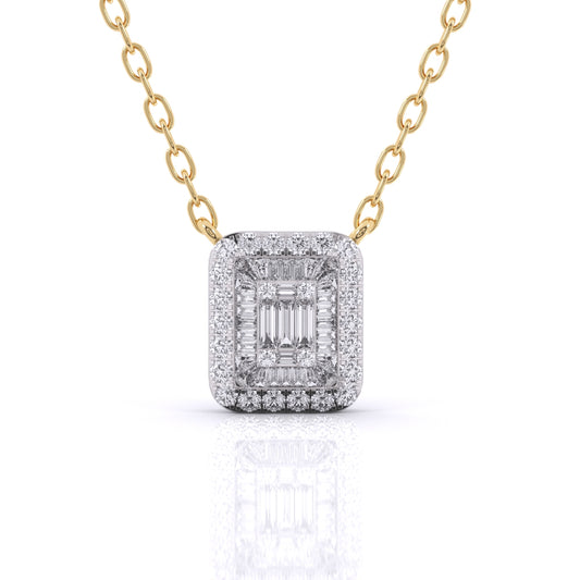 Baguette Diamond Pave Setting Pendant