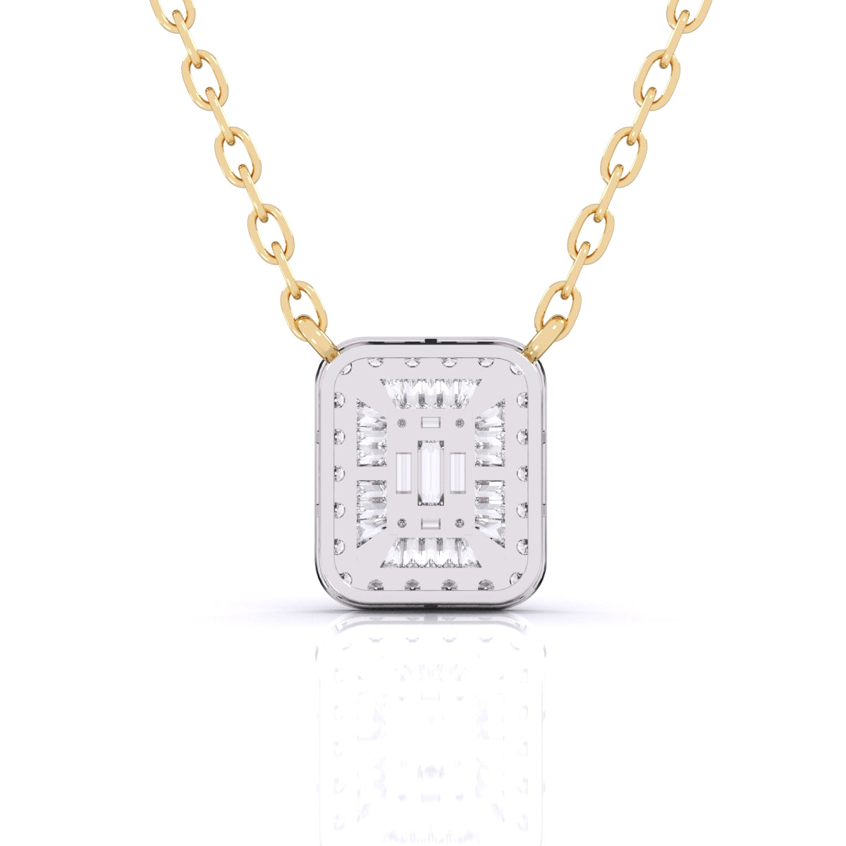 Baguette Diamond Pave Setting Pendant