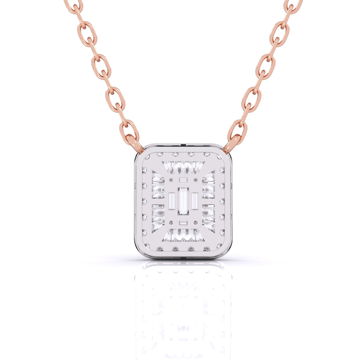 Baguette Diamond Pave Setting Pendant