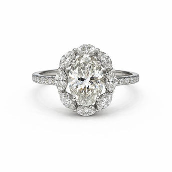 1.89 Carat Lab-Grown Diamond Halo Gold Ring