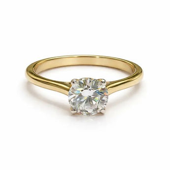 Premium Yellow Gold Ring featuring 1.47 Carat Round Diamond
