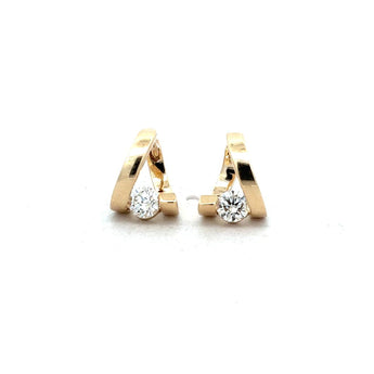 Minimalist Round Diamond Drop Earrings 