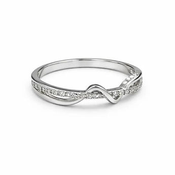 Elegant Infinity Twist Diamond Ring in 14K White Gold