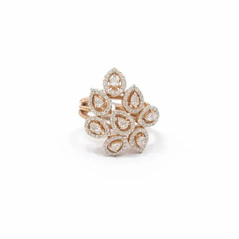 1.00 Carat Pear Cut Lab-Grown Diamond Floral Cluster Ring