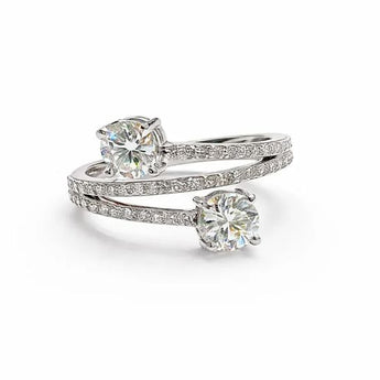 1.42 Carat Round Brilliant Cut Lab-Grown Diamond Open Band Ring