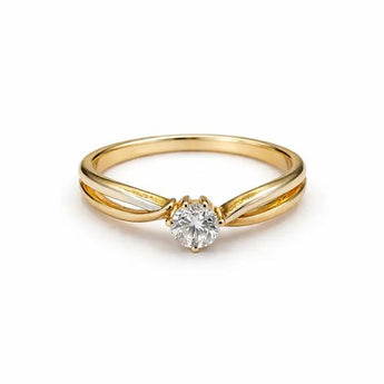 Diamond Solitaire Ring in 14K Yellow Gold