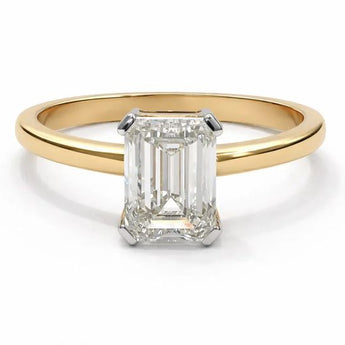 2 Carat Lab-Grown Emerald Cut Diamond Gold Ring