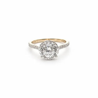 3.624 Carat Diamond Halo Gold Ring