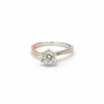 1.53 Carat Round Diamond Solitaire Two-Tone Gold Ring