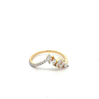 Yellow Gold Diamond Chevron Stacking Ring