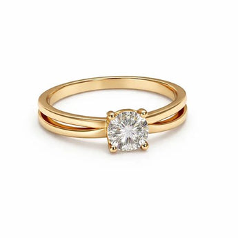 Round Lab-Grown Diamond with Brilliant Cut Diamond Solitaire
