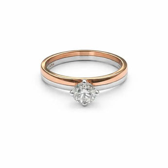 Lab-Grown Diamond Two-Tone Solitaire Gold Ring