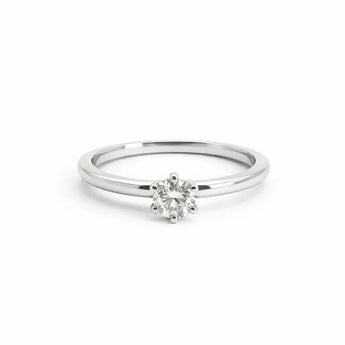 Round Diamond Solitaire in Polished White Gold