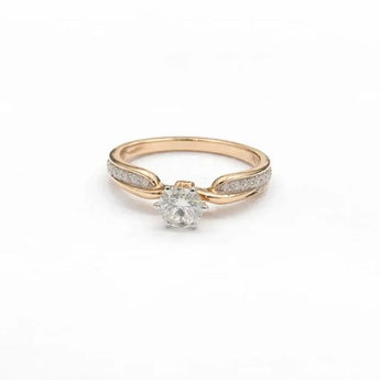 1.04 Carat Brilliant Round Diamond Engagement Ring in 14KTYellow Gold