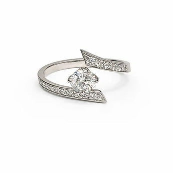 Round Cut Solitaire with Pavé Accents