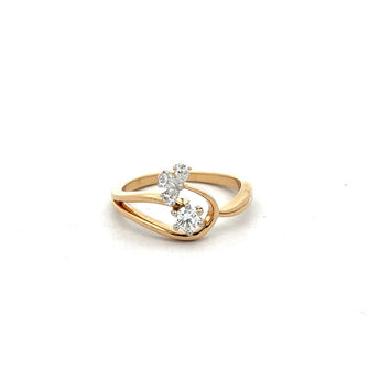 Floral Crossover Ring - Solid Yellow Gold