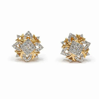 Floral Cluster Diamond Stud Earrings