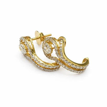 Elegant Diamond Pavé Wave Earrings