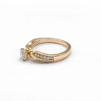 1.04 Carat Brilliant Round Diamond Engagement Ring in 14KTYellow Gold