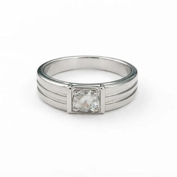 Square-Set Lab-Grown Diamond Gold Band Ring