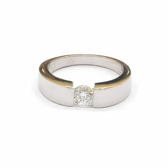 Classic White Gold Solitaire Diamond Ring for Men and Women