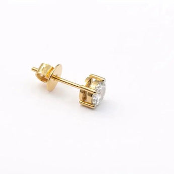0.55 Carat Round Diamond Solitaire Single Stud Earring in Gold