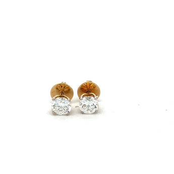 0.50 CT TW Round Lab-Grown Diamond Solitaire Stud Earrings in Yellow Gold