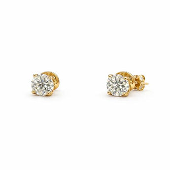 0.50 CT TW Round Lab-Grown Diamond Solitaire Stud Earrings in Yellow Gold