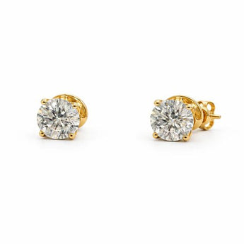 0.50 CT TW Round Lab-Grown Diamond Solitaire Stud Earrings in Yellow Gold