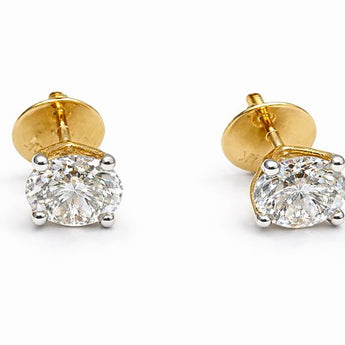  Round Diamond Solitaire Stud Earrings