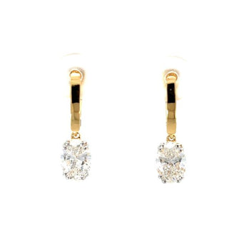 Elegant Oval Diamond Drop Earrings