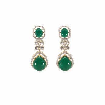 Round & Polki Diamond Drop Earrings