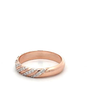Modern Rose Gold Diamond Band with Pavé Detailing
