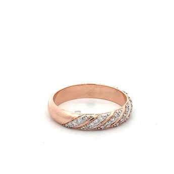 Modern Rose Gold Diamond Band with Pavé Detailing